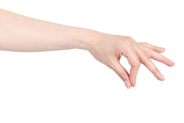 Colocação ou beliscar o sinal da mão — Fotografia de Stock