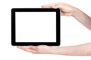 Hand Holding Digital Tablet clipart