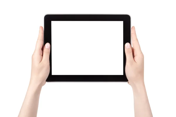 Mão segurando Digital Tablet — Fotografia de Stock