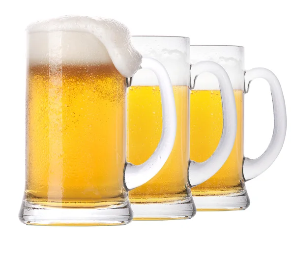 Frosty glass of beer isolated — Stock Photo, Image
