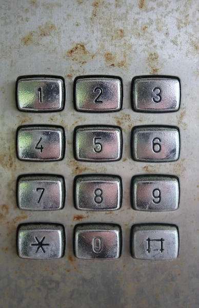 오래 된 전화 키패드 번호 스톡 이미지