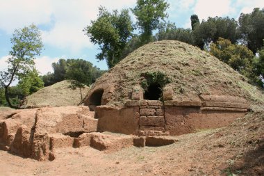 Tombs of etruscan necropolis clipart