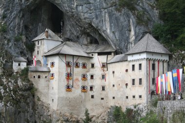 Medieval Predjama castle clipart