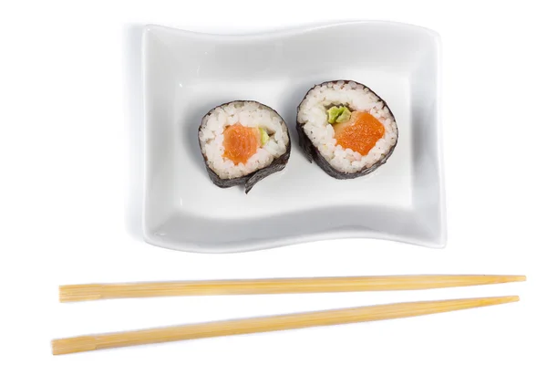 Due Maki Sushi dall'alto — Foto Stock