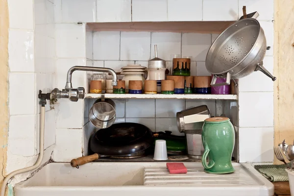 Sink of an old kitchen — Stock Photo, Image