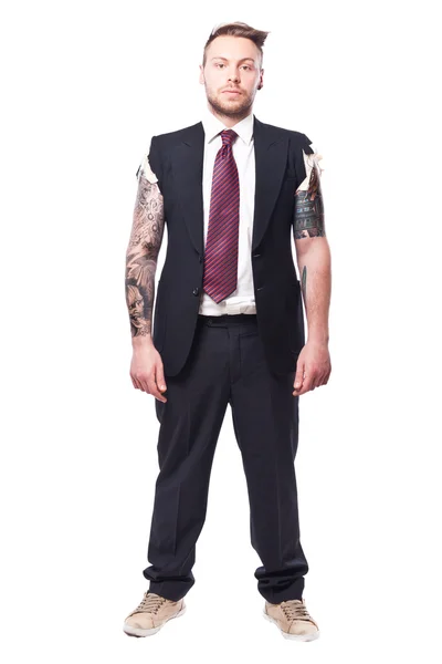 Татуировочный бизнесмен — стоковое фото