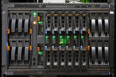 Network Server Rack Panel with hard disks clipart