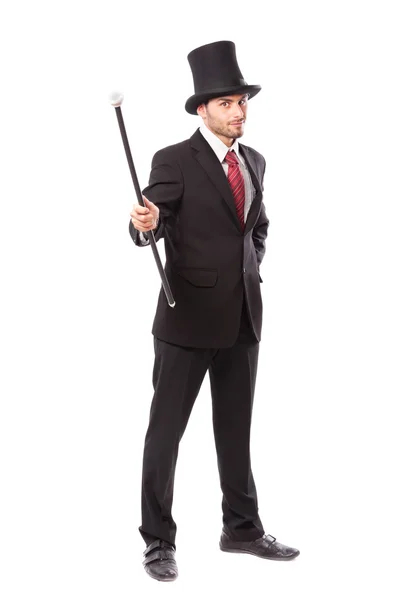 ヨップ帽子を持ったビジネスマン — ストック写真