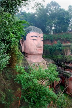 Grand Buddha statue in Leshan. China clipart