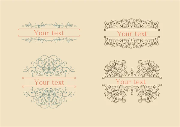 Calligraphic elements vintage set — Stock Vector
