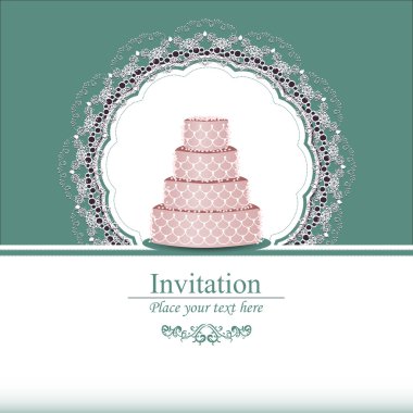 Cake with vintage design clipart