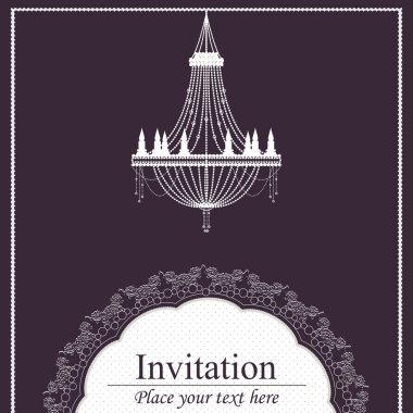 Luxury chandelier with pattern background clipart