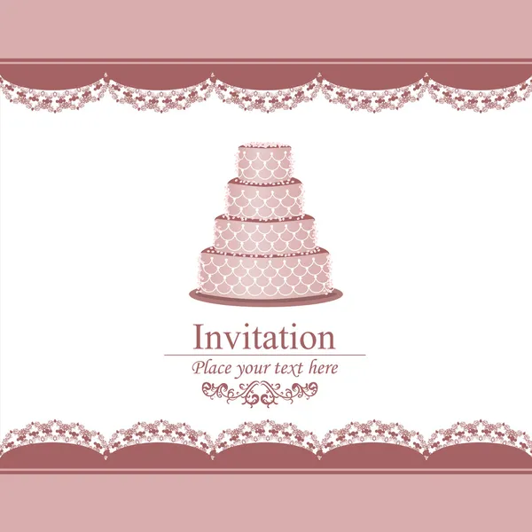 Cake with vintage design — Stock Vector