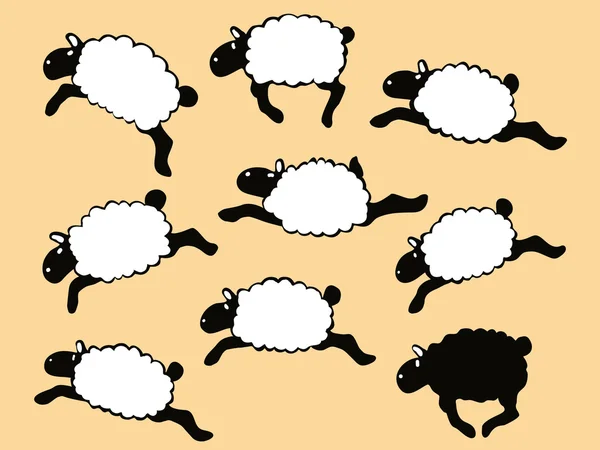 Frolicking pecore — Vettoriale Stock