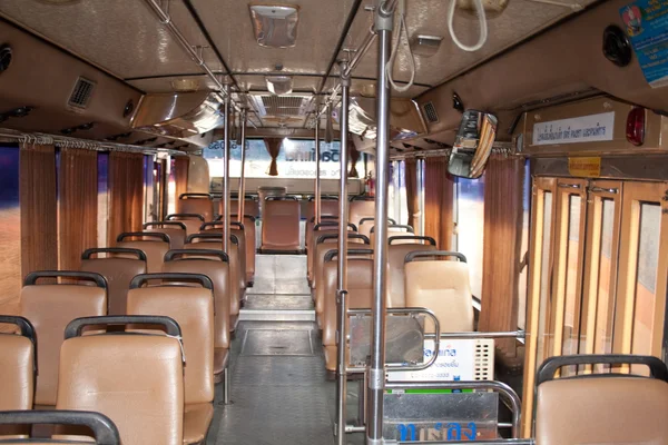 Empty interior public bus in Thailand — Stock Photo, Image