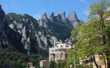 Abbey Santa Maria de Montserrat, Catalonia, Spain. clipart