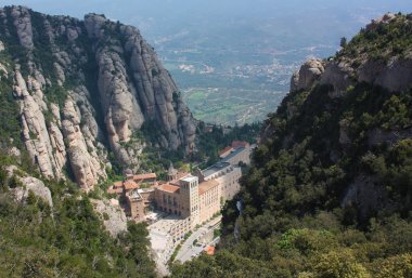 Abbey Santa Maria de Montserrat, Catalonia, Spain. clipart