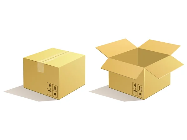 Paquete de cartón. Iconos del paquete de caja . — Archivo Imágenes Vectoriales