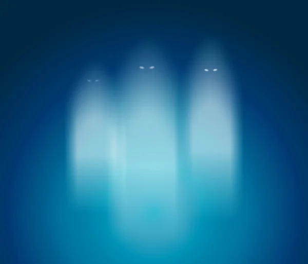 Три чарівні гості в синьому просторі — стокове фото