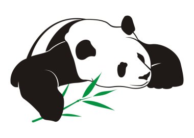 Vector panda with bamboo clipart