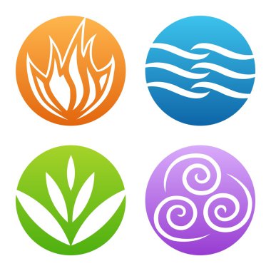 Symbols of four elements vector clipart