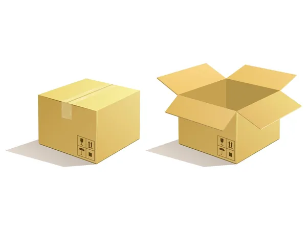 Kartong skifte. Box paketet ikoner. — Stock vektor