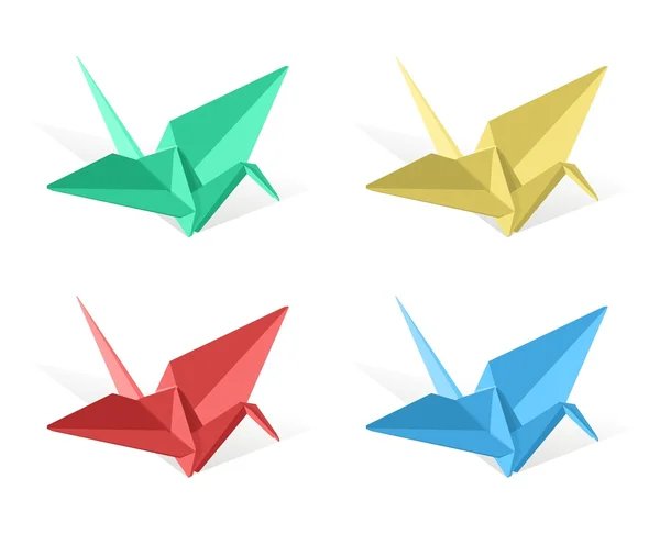 Origami papper crane vektor — Stock vektor
