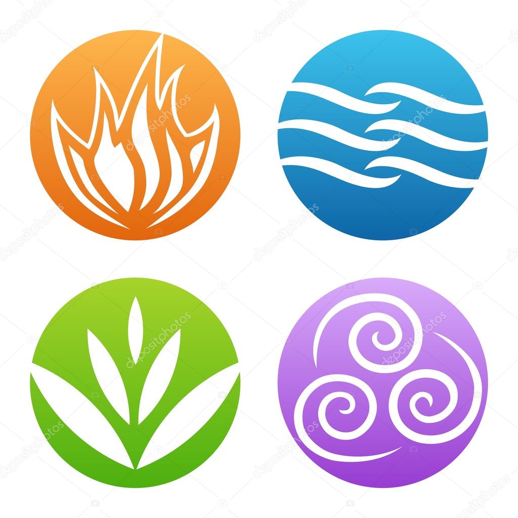 Symbols of four elements vector