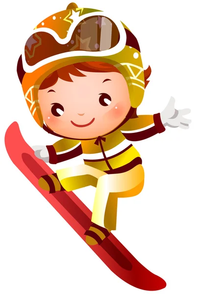 Fille ski — Image vectorielle