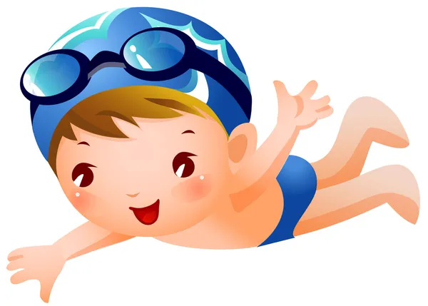 Jongen zwemmer — Stockvector
