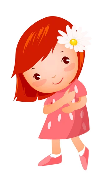 Side view of girl standing — Stock Vector