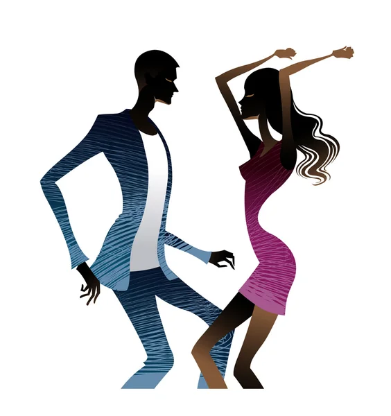 Casal dançando juntos — Vetor de Stock