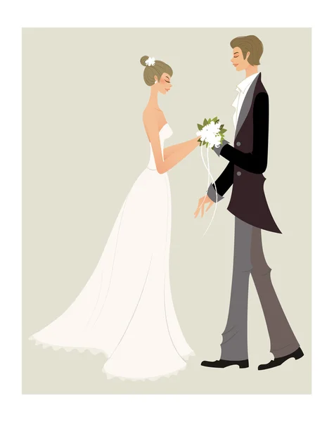 Braut und Bräutigam — Stockvektor
