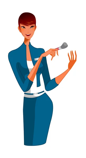 Close-up of woman holding brush — Stock Vector