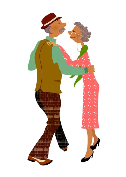 Senior adult dancing together Stock Illustration