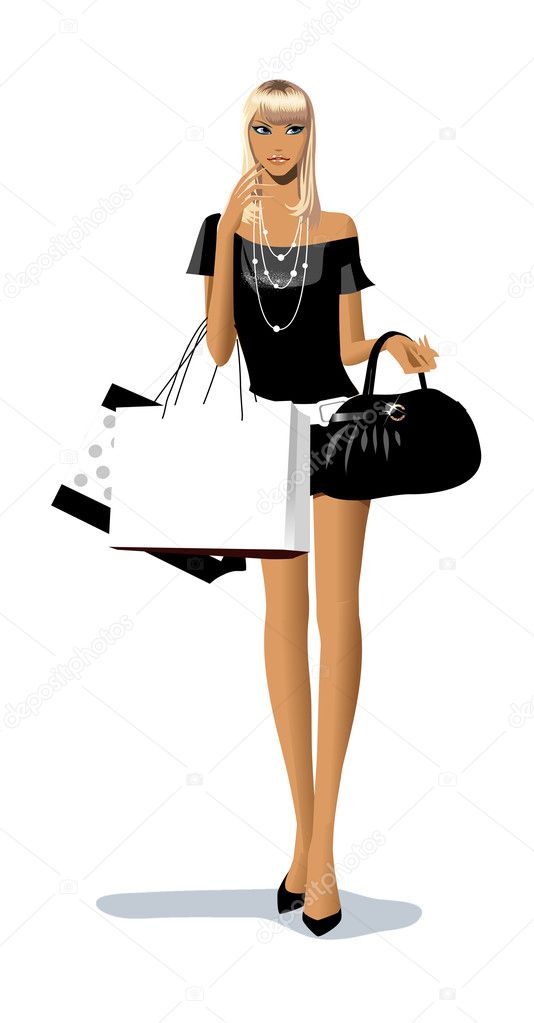 Close-up of woman holding shopping bags