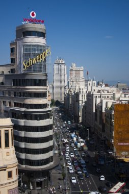 Granvia street in Madrid, Spain clipart