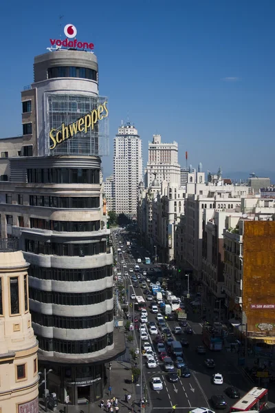 Улица Гранвия в Мадриде, Испания Лицензионные Стоковые Фото