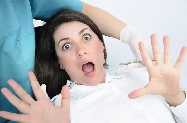 Paura del dentista — Foto Stock