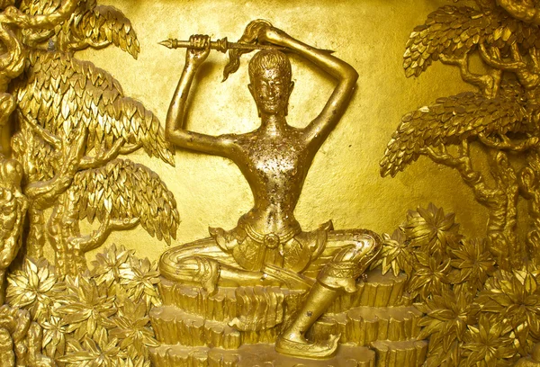 Zlatý buddha štuk — Stock fotografie