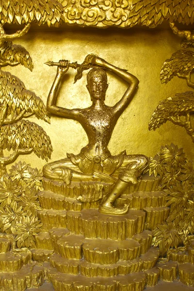 Estuque de Buda dourado — Fotografia de Stock