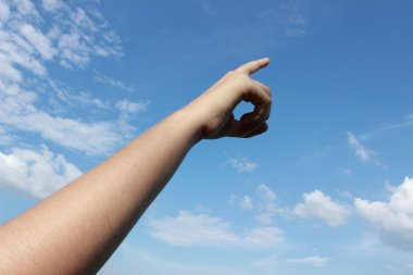 Hand in the sky clipart