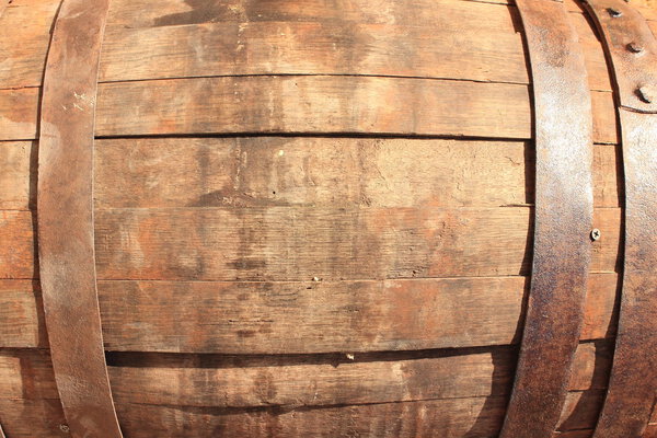 Wooden Barrel in the background