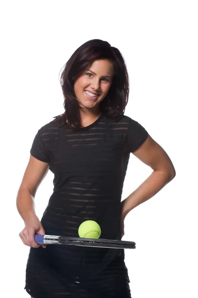 Jugadora de tenis bastante femenina — Foto de Stock