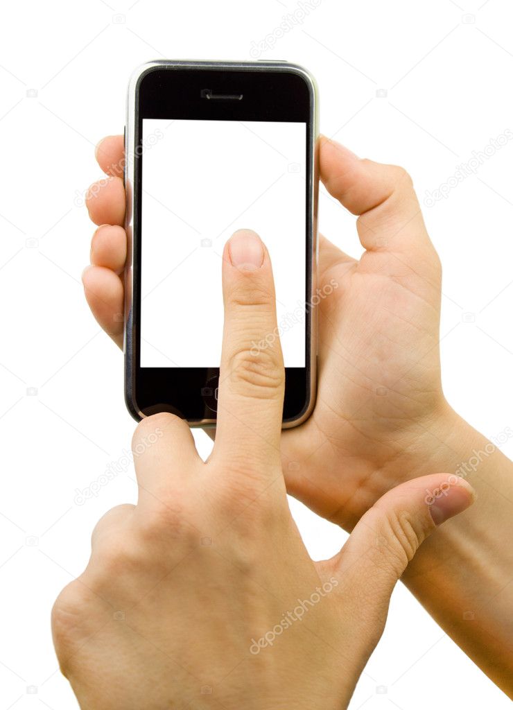 Mobile phone with hands
