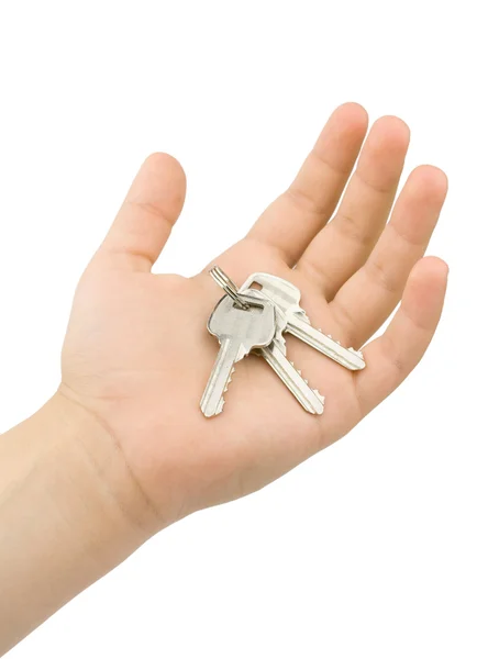 stock image Keys in hand isolated on white