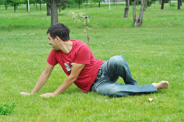 stock image Man on the grass