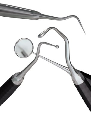 Isolated dentist tools 3 clipart