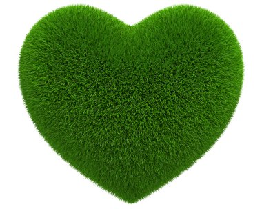 Heart of green grass clipart