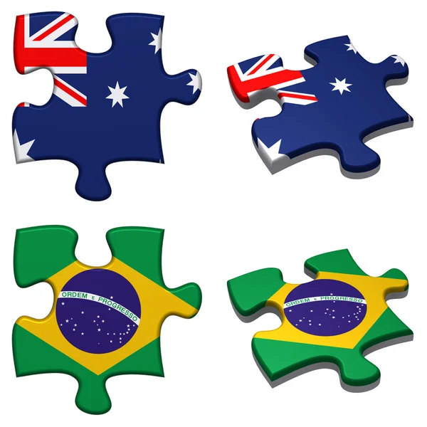 Australië & Brazilië puzzel — Stockfoto